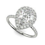 Load image into Gallery viewer, Catalina Pear Cut Pave Halo 4 Prong Claw Set Engagement Ring - Nivetta
