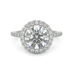 Load image into Gallery viewer, Catalina Round Cut Pave Halo 4 Prong Claw Set Engagement Ring - Nivetta
