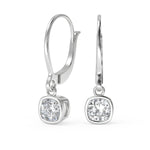 Load image into Gallery viewer, Caylee Cushion Cut Bezel Earrings Leverback - Nivetta

