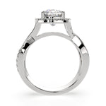 Load image into Gallery viewer, Celestina Cushion Cut Halo Pave Split Shank Engagement Ring Setting - Nivetta
