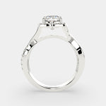 Load image into Gallery viewer, Celestina Cushion Cut Halo Pave Split Shank Engagement Ring Setting - Nivetta
