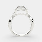 Load image into Gallery viewer, Celestina Emerald Cut Halo Pave Split Shank Engagement Ring Setting - Nivetta
