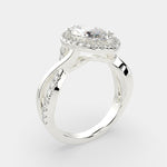 Load image into Gallery viewer, Celestina Marquise Cut Halo Pave Split Shank Engagement Ring Setting - Nivetta
