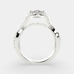 Load image into Gallery viewer, Celestina Marquise Cut Halo Pave Split Shank Engagement Ring Setting - Nivetta
