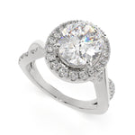 Load image into Gallery viewer, Celestina Oval Cut Halo Pave Split Shank Engagement Ring Setting - Nivetta
