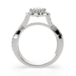 Load image into Gallery viewer, Celestina Oval Cut Halo Pave Split Shank Engagement Ring Setting - Nivetta
