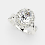 Load image into Gallery viewer, Celestina Oval Cut Halo Pave Split Shank Engagement Ring Setting - Nivetta
