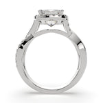 Load image into Gallery viewer, Celestina Princess Cut Halo Pave Split Shank Engagement Ring Setting - Nivetta
