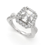 Load image into Gallery viewer, Celestina Radiant Cut Halo Pave Split Shank Engagement Ring Setting - Nivetta
