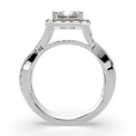 Load image into Gallery viewer, Celestina Radiant Cut Halo Pave Split Shank Engagement Ring Setting - Nivetta
