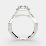 Load image into Gallery viewer, Celestina Radiant Cut Halo Pave Split Shank Engagement Ring Setting - Nivetta
