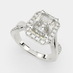 Load image into Gallery viewer, Celestina Radiant Cut Halo Pave Split Shank Engagement Ring Setting - Nivetta
