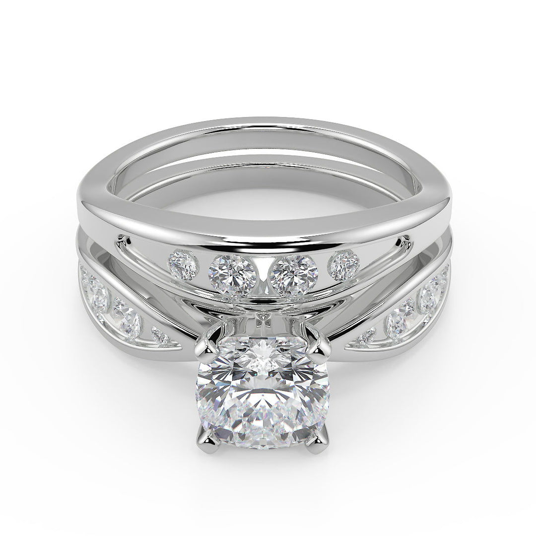 Claire Inset 4 Prong Cushion Cut Diamond Engagement Ring - Nivetta