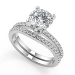 Load image into Gallery viewer, Clare Petite Micro Pave Round Cut Diamond Engagement Ring - Nivetta
