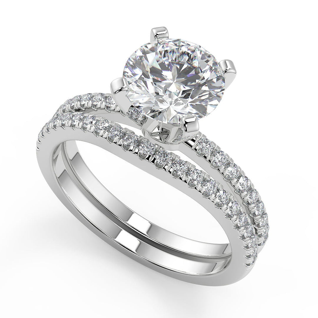 Clare Petite Micro Pave Round Cut Diamond Engagement Ring - Nivetta