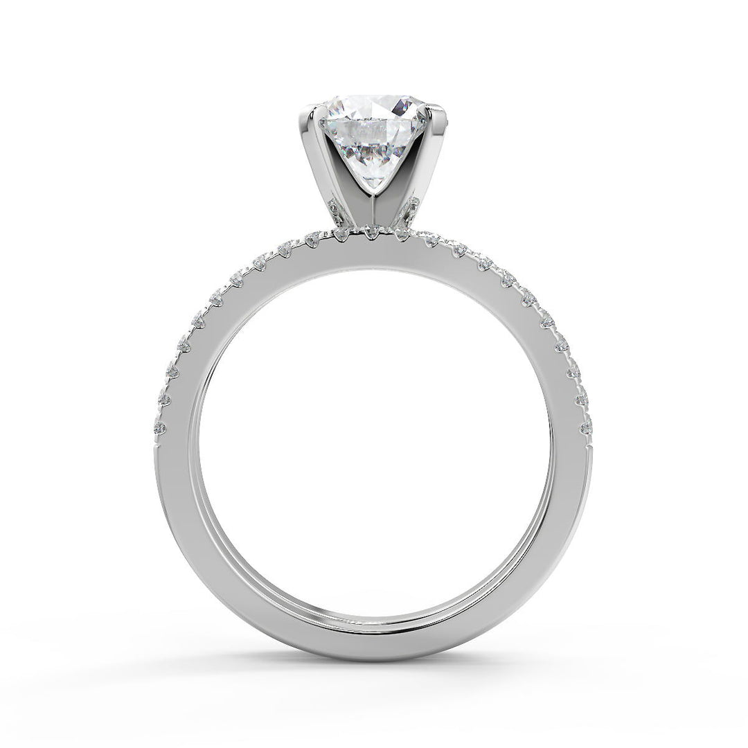 Clare Petite Micro Pave Round Cut Diamond Engagement Ring - Nivetta