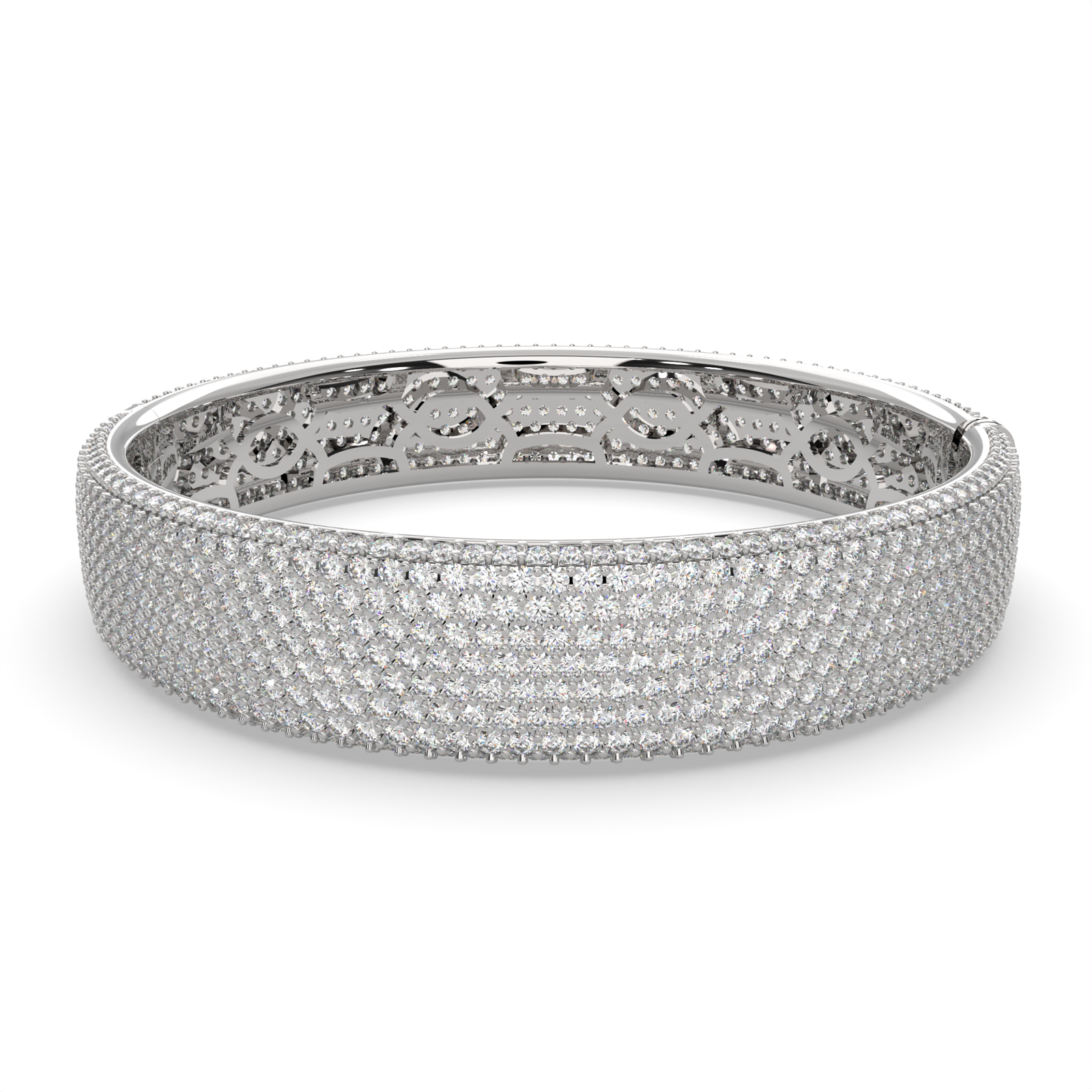 Claretta Round Cut Diamond Bangle Bracelet Pave set (15 ctw) - Nivetta