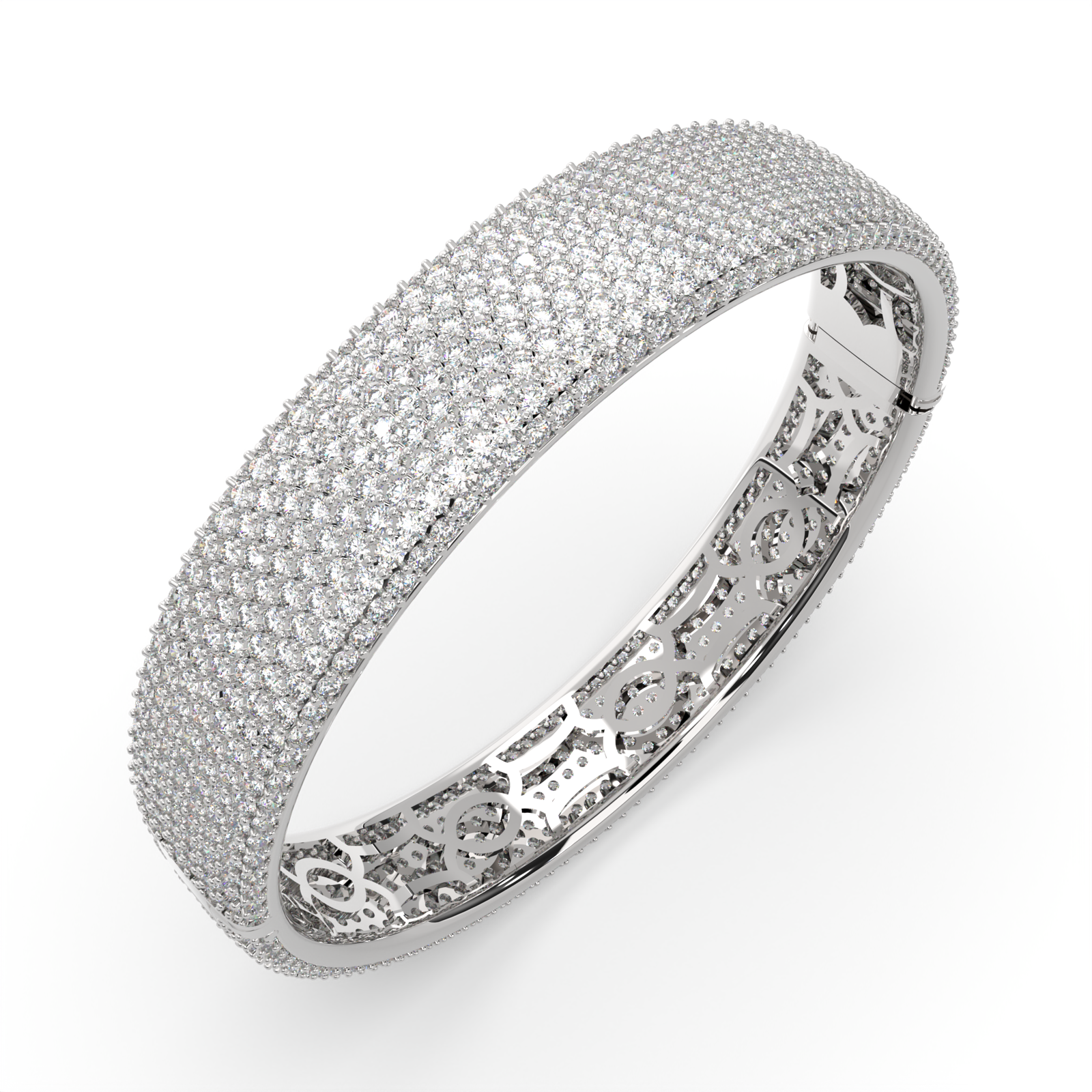 Claretta Round Cut Diamond Bangle Bracelet Pave set (15 ctw) - Nivetta