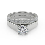 Load image into Gallery viewer, Cloe Cathedral Solitaire Round Cut Diamond Engagement Ring - Nivetta
