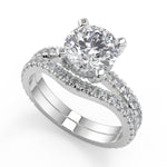 Load image into Gallery viewer, Dalia Micro French Pave Classic Round Cut Diamond Engagement Ring - Nivetta
