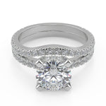 Load image into Gallery viewer, Dalia Micro French Pave Classic Round Cut Diamond Engagement Ring - Nivetta
