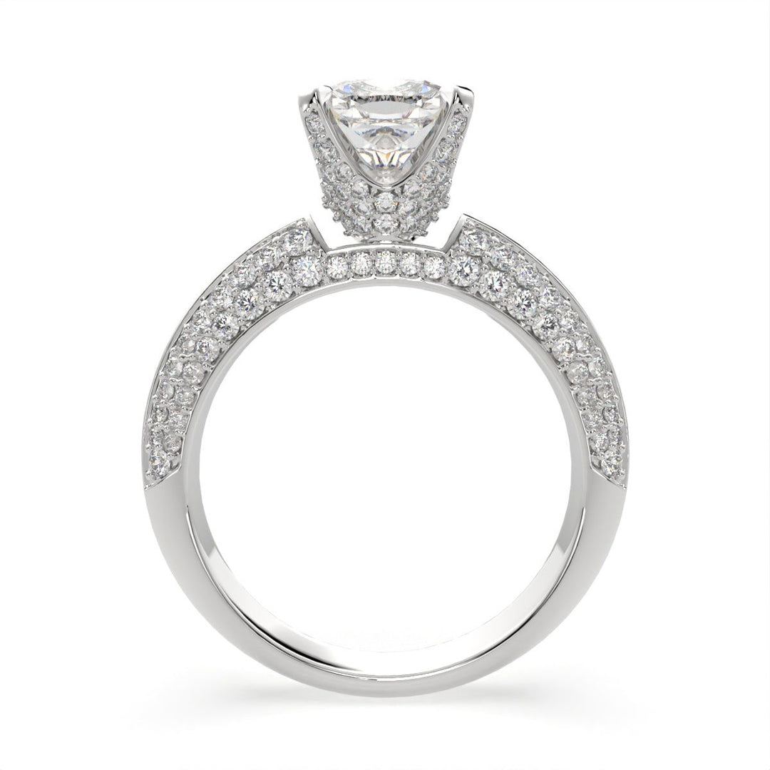 Daria Cushion Cut Pave 6 Prong Engagement Ring Setting - Nivetta