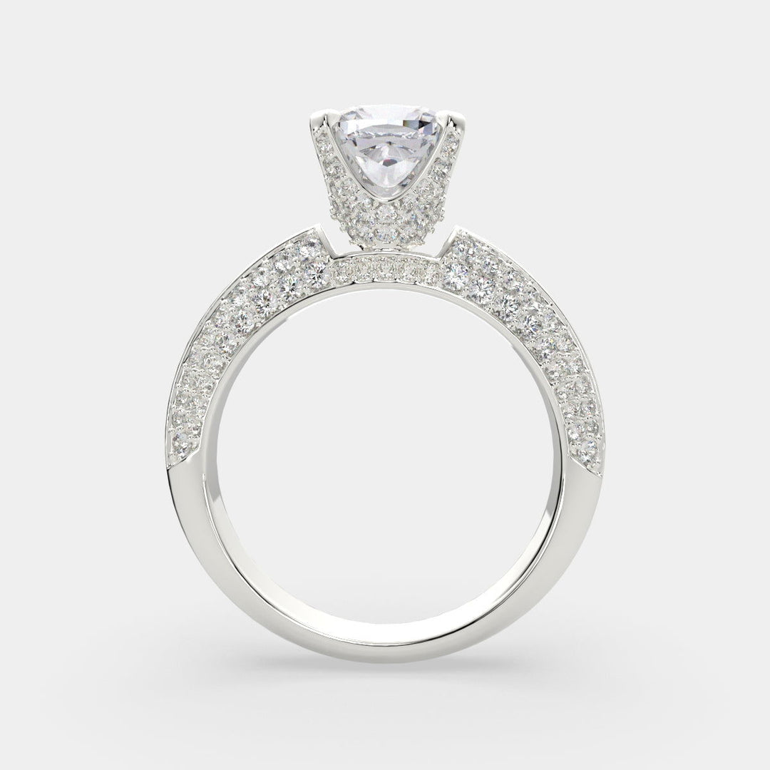 Daria Cushion Cut Pave 6 Prong Engagement Ring Setting - Nivetta