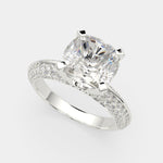 Load image into Gallery viewer, Daria Cushion Cut Pave 6 Prong Engagement Ring Setting - Nivetta
