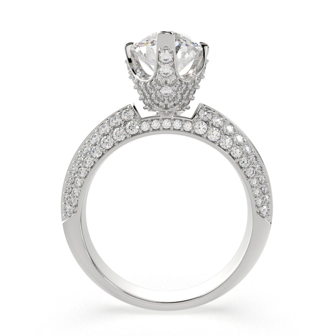 Daria Marquise Cut Pave 6 Prong Engagement Ring Setting - Nivetta