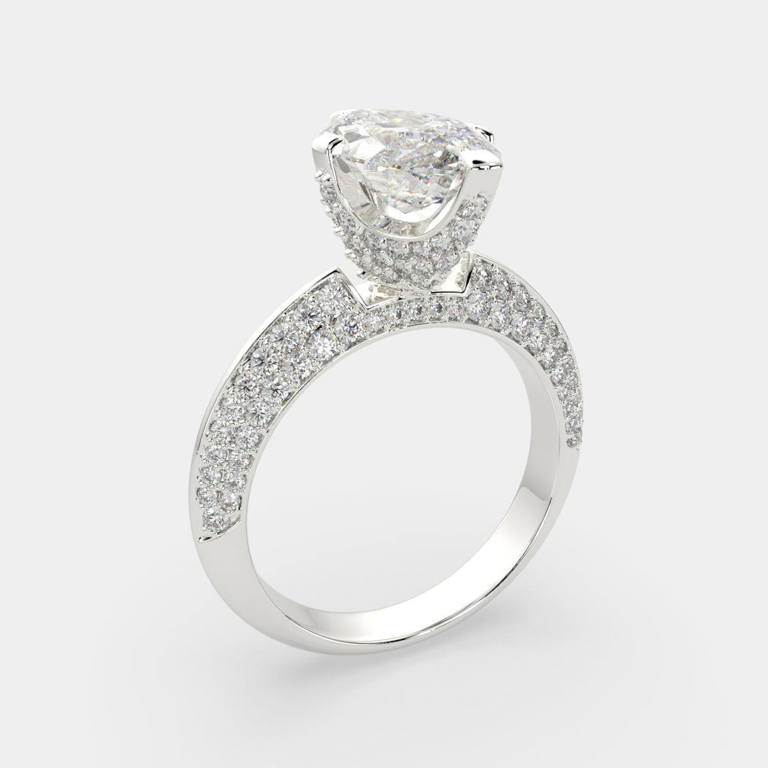 Daria Marquise Cut Pave 6 Prong Engagement Ring Setting - Nivetta