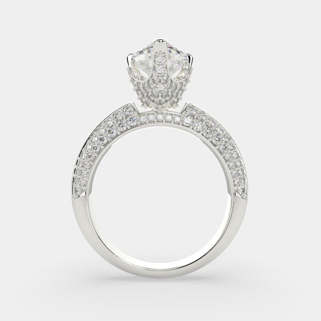 Daria Marquise Cut Pave 6 Prong Engagement Ring Setting - Nivetta