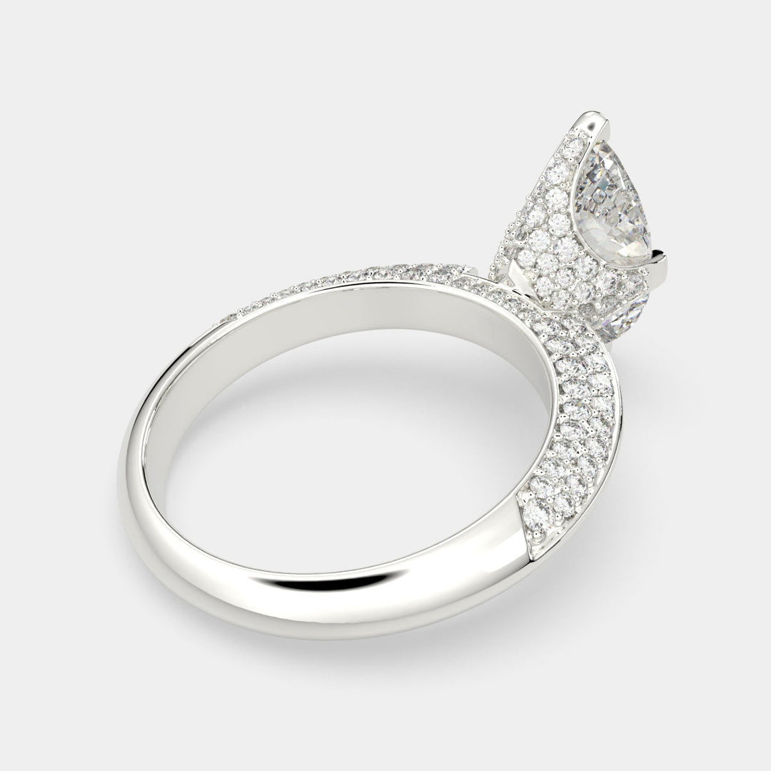 Daria Marquise Cut Pave 6 Prong Engagement Ring Setting - Nivetta