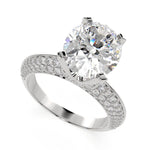 Load image into Gallery viewer, Daria Oval Cut Pave 6 Prong Engagement Ring Setting - Nivetta
