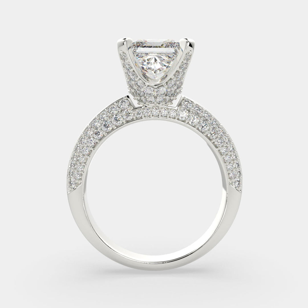 Daria Princess Cut Pave 6 Prong Engagement Ring Setting - Nivetta