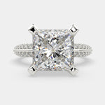 Load image into Gallery viewer, Daria Princess Cut Pave 6 Prong Engagement Ring Setting - Nivetta
