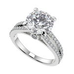 Load image into Gallery viewer, Denise Double French-Set Split Shank Round Cut Engagement Ring - Nivetta
