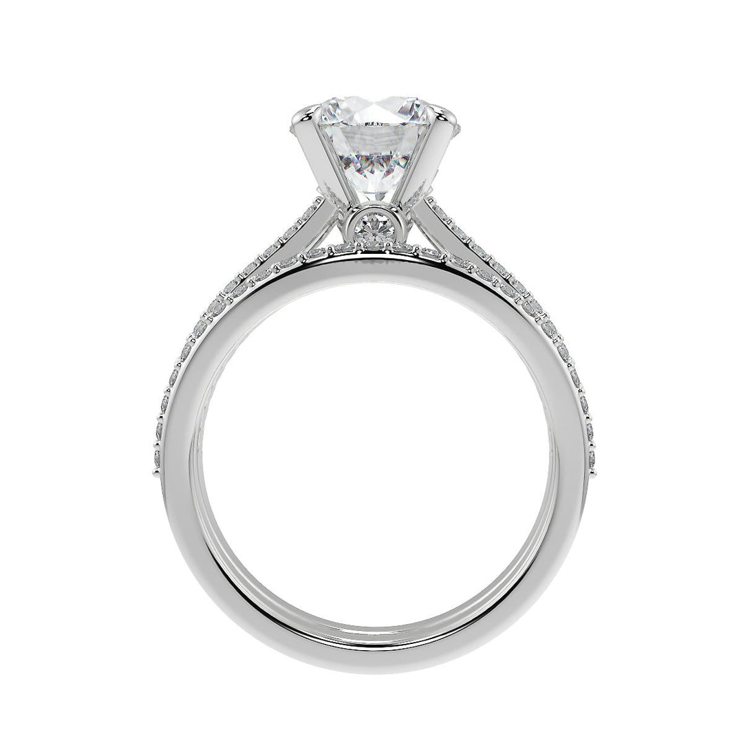 Denise Double French-Set Split Shank Round Cut Engagement Ring - Nivetta