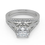 Load image into Gallery viewer, Denisse Cathedral 4 Prong Cushion Cut Diamond Engagement Ring - Nivetta
