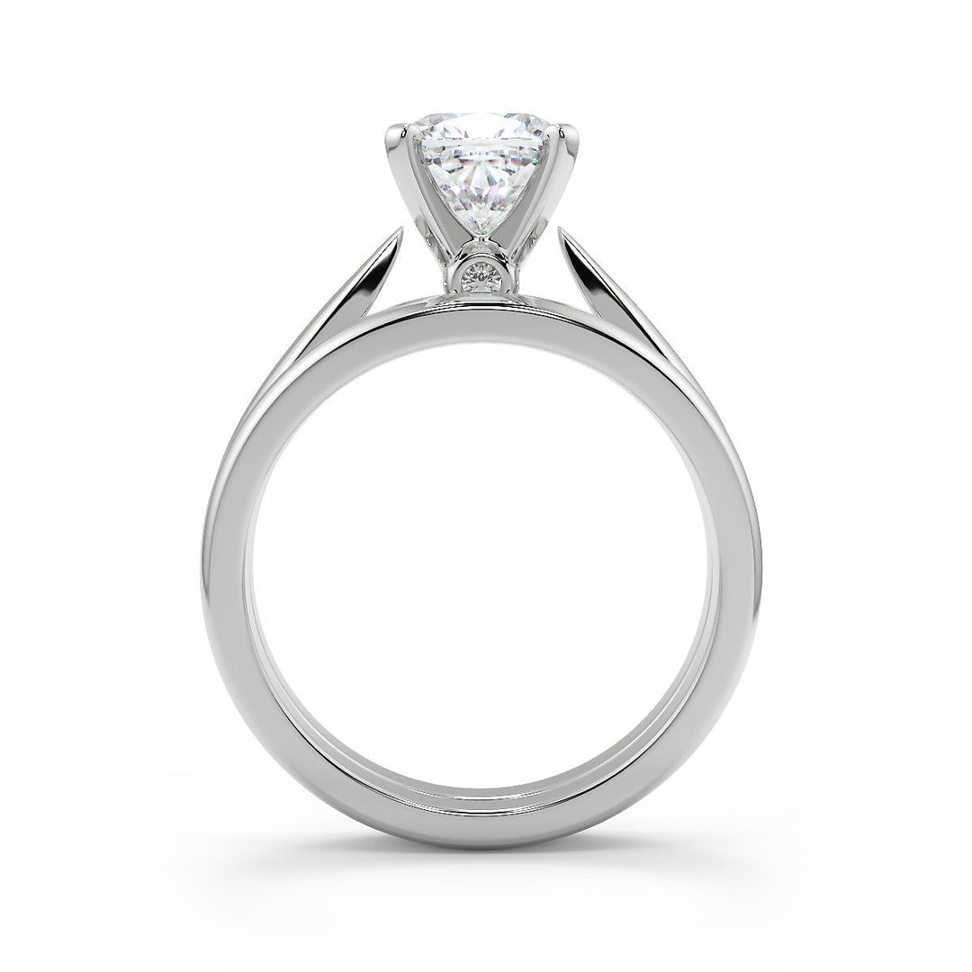 Desirae Classic Cathedral Solitaire Cushion Cut Diamond Engagement Ring - Nivetta