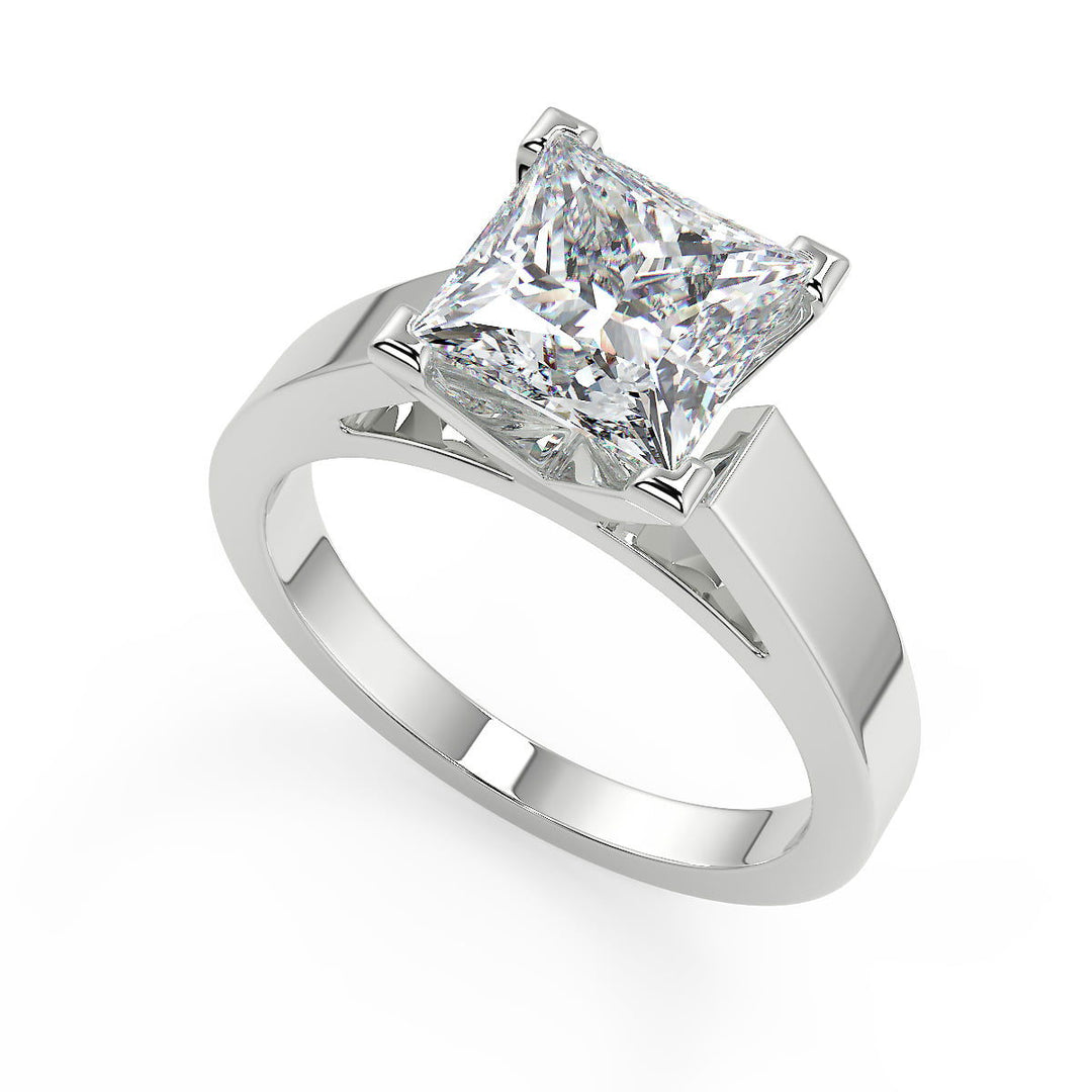 Diana Cathedral Solitaire Princess Cut Diamond Engagement Ring - Nivetta