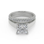 Load image into Gallery viewer, Diana Cathedral Solitaire Princess Cut Diamond Engagement Ring - Nivetta
