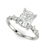 Load image into Gallery viewer, Diana Cushion Cut Pave Hidden Halo 4 Prong Claw Set Engagement Ring Setting - Nivetta
