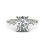 Load image into Gallery viewer, Diana Cushion Cut Pave Hidden Halo 4 Prong Claw Set Engagement Ring Setting - Nivetta

