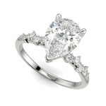 Load image into Gallery viewer, Diana Pear Cut Pave Hidden Halo 4 Prong Claw Set Engagement Ring Setting - Nivetta
