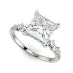 Load image into Gallery viewer, Diana Princess Cut Pave Hidden Halo 4 Prong Claw Set Engagement Ring Setting - Nivetta
