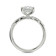 Diana Radiant Cut Pave Hidden Halo 4 Prong Claw Set Engagement Ring Setting - Nivetta