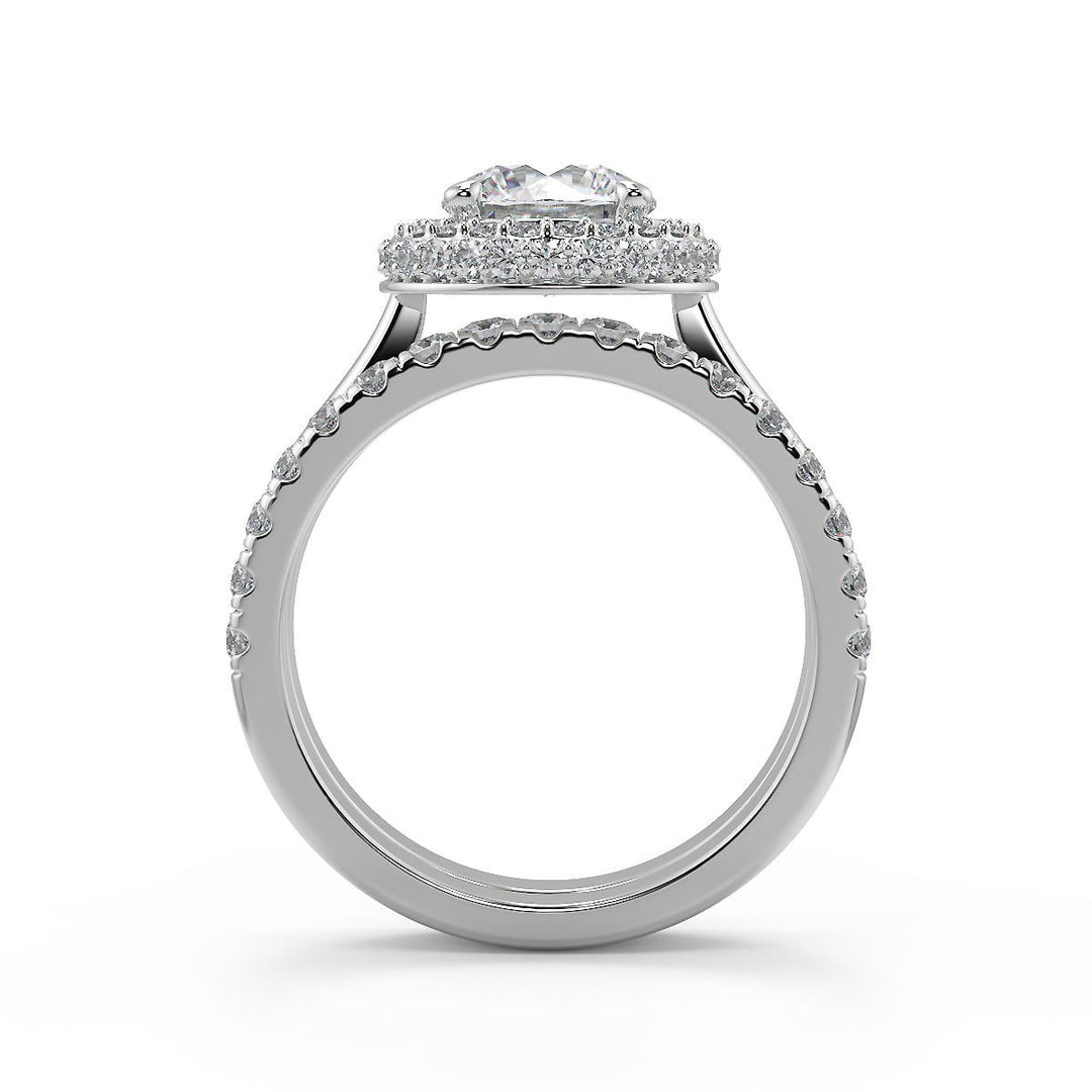 Eden Micro Pave Halo Round Cut Diamond Engagement Ring - Nivetta