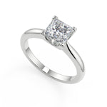 Load image into Gallery viewer, Eileen Squared 4 Claw Solitaire Princess Cut Diamond Engagement Ring - Nivetta
