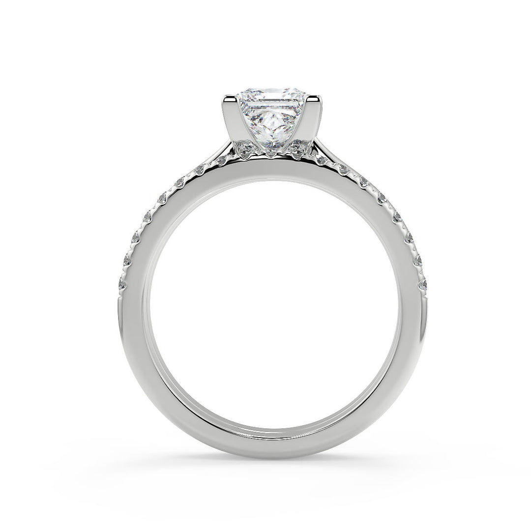 Eileen Squared 4 Claw Solitaire Princess Cut Diamond Engagement Ring - Nivetta