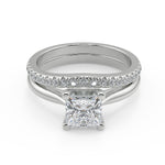 Load image into Gallery viewer, Eileen Squared 4 Claw Solitaire Princess Cut Diamond Engagement Ring - Nivetta
